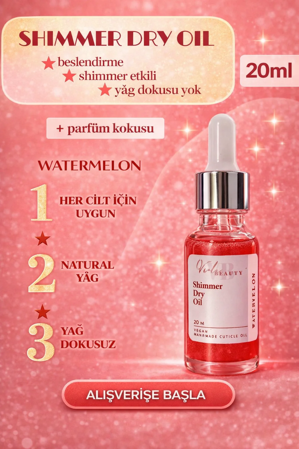 KURU YAĞ #WATERMELON 20ML - SHIMMER DRY OIL