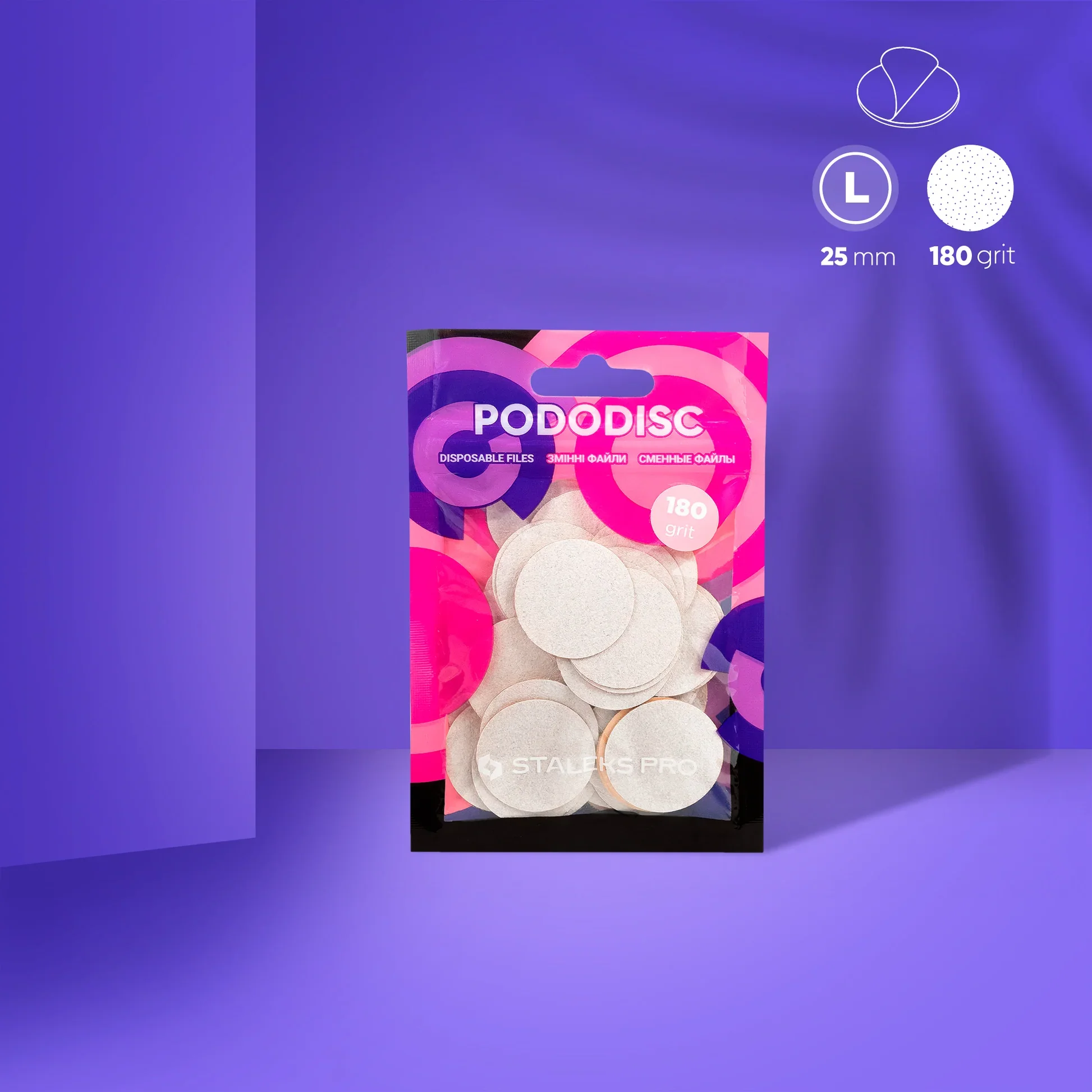 Pododisc Staleks Pro L - Yedek Beyaz Törpüler 180 Grit (50 Adet)